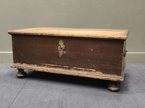 Lot 360 - Two stained pine blanket boxes, 49 x 128 x...