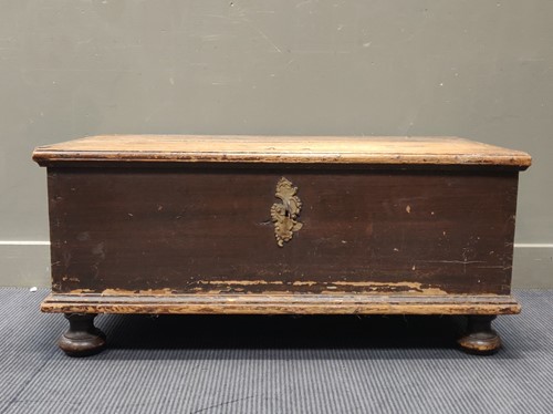 Lot 360 - Two stained pine blanket boxes, 49 x 128 x...