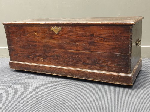 Lot 360 - Two stained pine blanket boxes, 49 x 128 x...