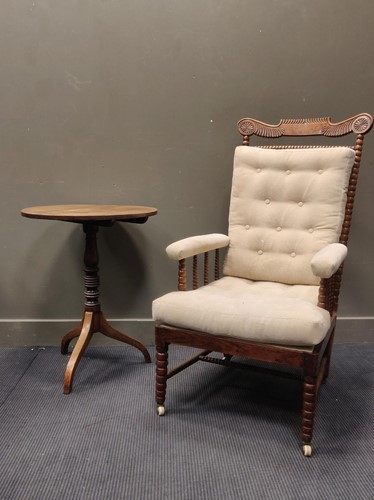 Lot 285 - A 19th century bobbin turned elbow chair...