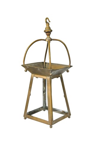 Lot 208 - An Arts & Crafts brass hall lantern