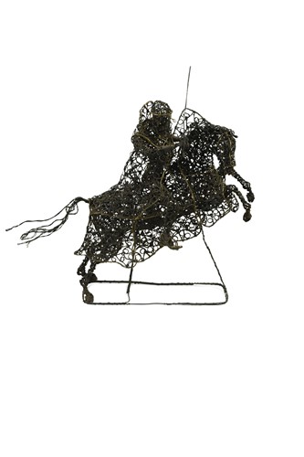 Lot 176 - A wirework model of a knight on horseback