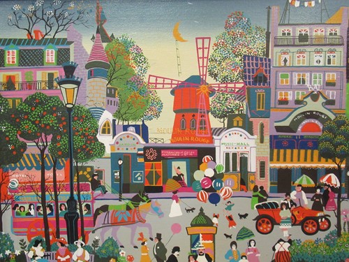 Lot 193 - Marc Svabic, Parisian Street Scene, signed and...