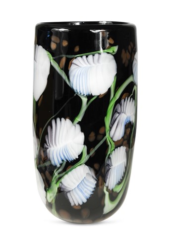 Lot 12 - A Murano black glass vase, attributed to Barovier