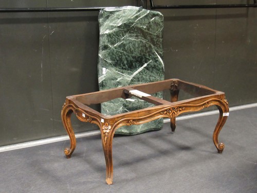 Lot 542 - A Louis XV style marble topped beech coffee...