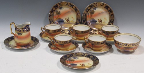 Lot 9 - A Noritake gilt and painted tea service, to...