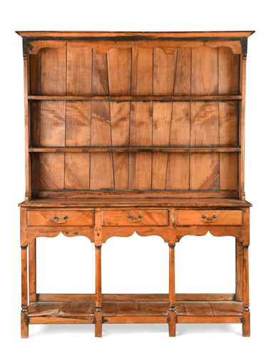 Lot 317 - A yew wood dresser, 18th century