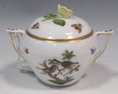 Lot 49 - Herend lidded two handled bowl with rosebud...