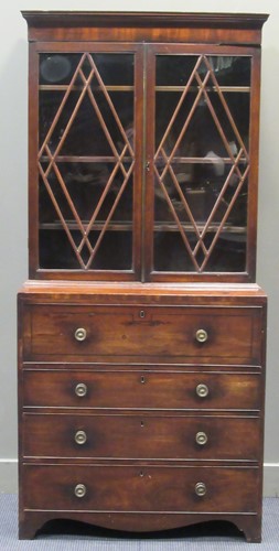 Lot 324 - A Regency mahogany secretaire bookcase 187 x...