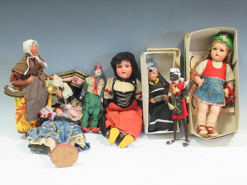 Lot 168 - Collection of dolls including some woven and...