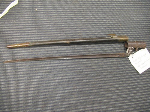Lot 154 - A Snider Enfield style bayonet with a leather...