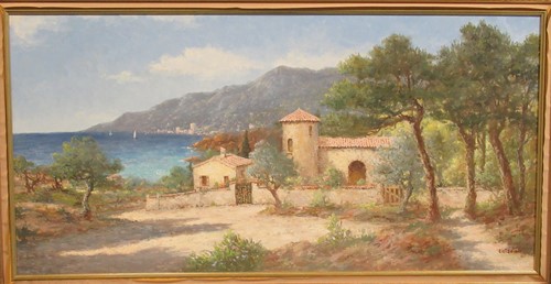 Lot 240 - A 20th-century Mediterranean landscape, signed...
