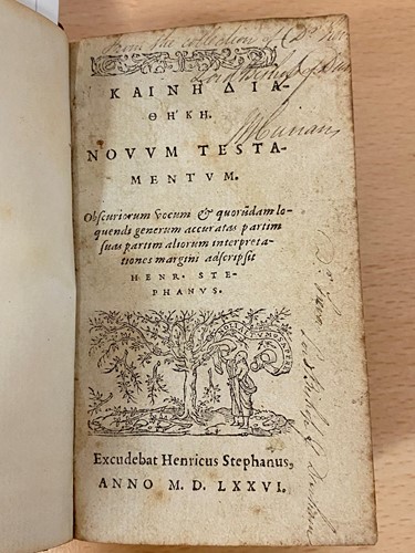 Lot 65 - STEPHANUS (Henricus) New Testament in Greek,...