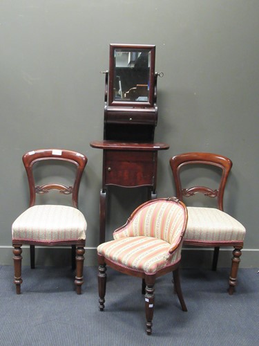 Lot 399 - A pair of Victorian mahogany balloon back...
