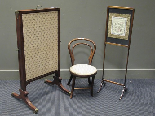 Lot 460 - A Regency style mahogany adjustable firescreen...
