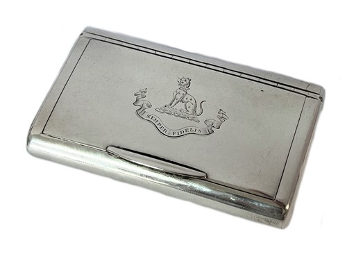 Lot 364 - A late 19th century Russian metalwares silver pocket tobacco box