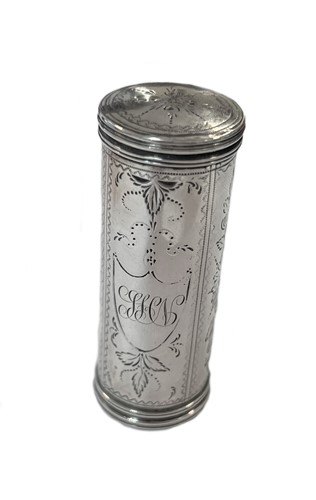 Lot 390 - A rare George III 18th century silver nutmeg grater, mark of Peter & Jonathan Bateman