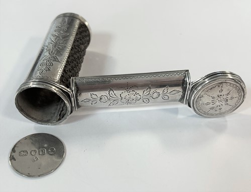 Lot 390 - A rare George III 18th century silver nutmeg grater, mark of Peter & Jonathan Bateman