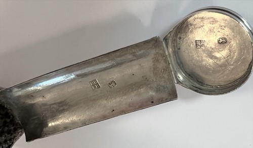 Lot 390 - A rare George III 18th century silver nutmeg grater, mark of Peter & Jonathan Bateman