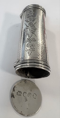 Lot 390 - A rare George III 18th century silver nutmeg grater, mark of Peter & Jonathan Bateman
