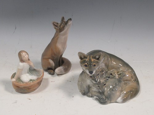Lot 72 - Three Royal Copenhagen figures, to include a...