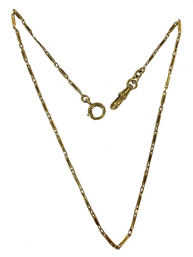 Lot 297 - A French metalwares gold watch chain