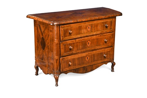 Lot 518 - An olive wood miniature chest of drawers, late 18th century, probably Maltese