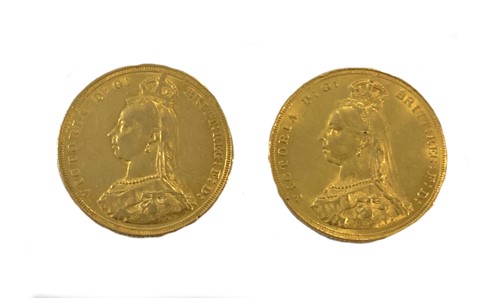 Lot 207 - Two Victorian 'Jubilee Head' sovereigns, both...
