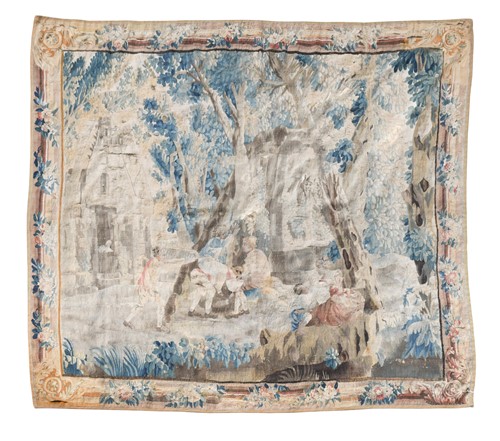 Lot 270 - Le cheval fondu, an Aubusson tapestry, 18th century