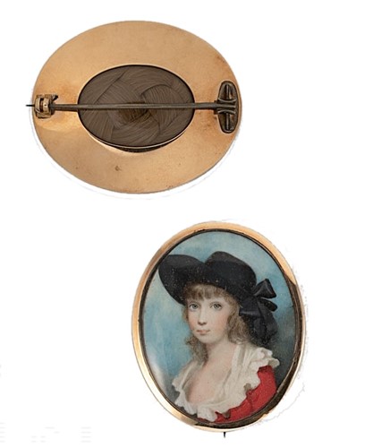 Lot 68 - A late 18th century portrait miniature memorial brooch