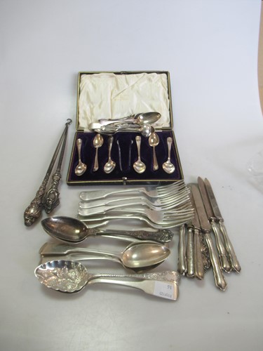 Lot 238 - A quantity of silver flatware and cutlery etc,...
