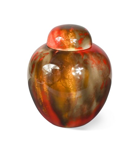 Lot 53 - Charles Noke and Fred Moore, a Doulton Flambé Sung ginger jar and cover
