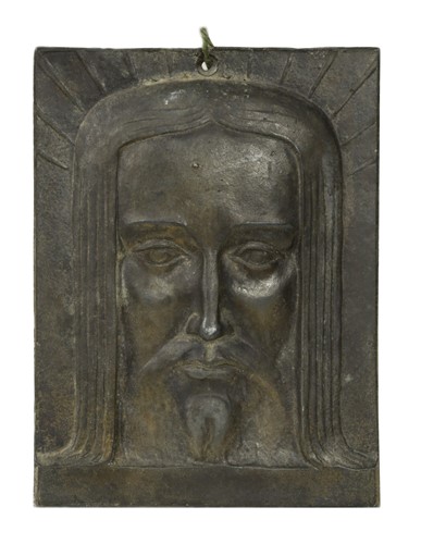 Lot 108 - In the manner of Ivan Meštrović (1883-1962), a small lead plaque of Jesus Christ