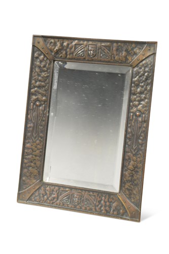 Lot 147 - A Secessionist brass framed easel back mirror