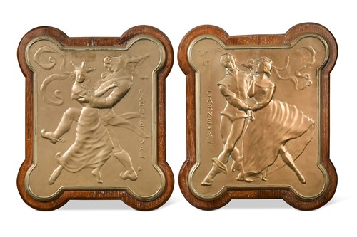 Lot 148 - A pair of bronze plaques, early 20th century
