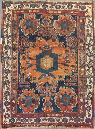 Lot 16 - An Afsher rug with bold central medallion, 168...