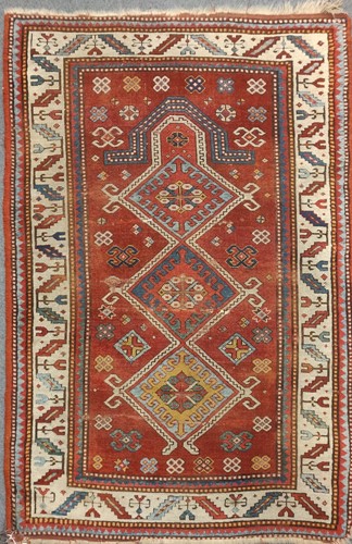 Lot 26 - A late 19th century Kazak prayer rug 173 x 115cm