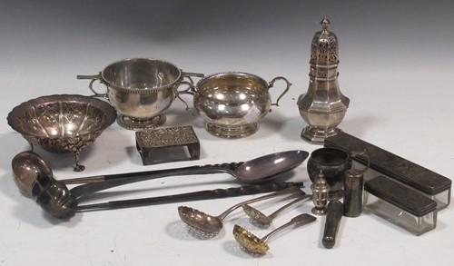 Lot 223 - A collection of silverware including punch...