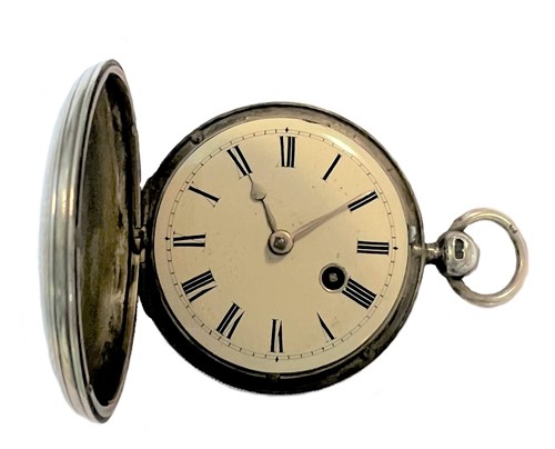 Lot 260 - Unsigned - A William IV Sterling silver full hunter pocket watch