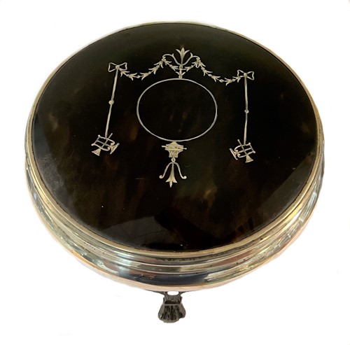 Lot 435 - An early 20th century silver and inlaid tortoiseshell large jewel box