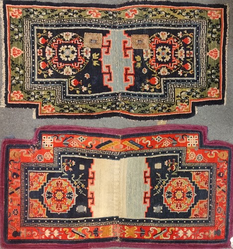 Lot 42 - Two Tibetan saddle blankets, 133 x 72cm