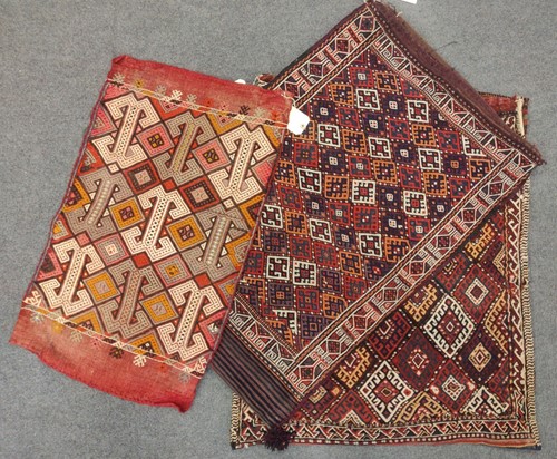 Lot 44 - Three Soumak bags/bagfaces, 98 x 79cm (largest)