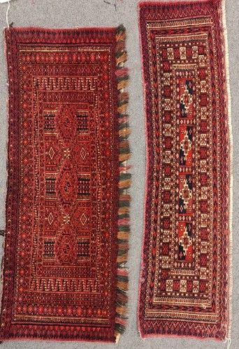 Lot 46 - Two finely woven Turkmen Torbas, 105 x 28cm,...