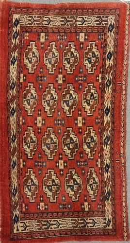 Lot 47 - Two early 20th century Turkman torbas/ chuvals,...
