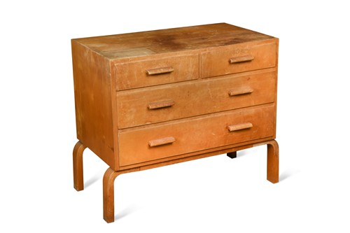 Lot 259 - Alvar Aalto (1898-1976) for Finmar, a rare birch veneered chest of drawers