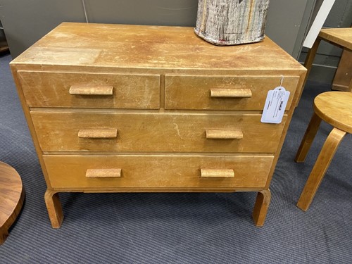 Lot 259 - Alvar Aalto (1898-1976) for Finmar, a rare birch veneered chest of drawers