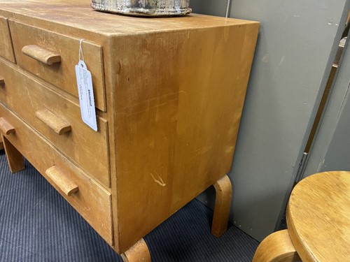 Lot 259 - Alvar Aalto (1898-1976) for Finmar, a rare birch veneered chest of drawers