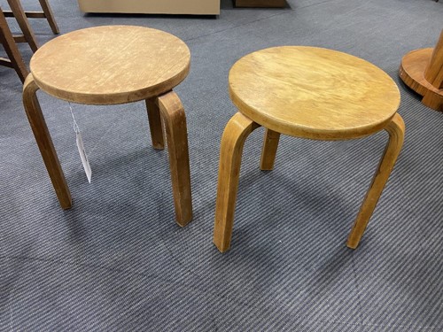 Lot 255 - Alvar Aalto (1898-1976), a pair of model 60 stacking stools