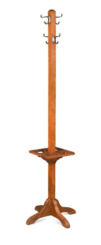 Lot 210 - An early 20th century oak coat stand