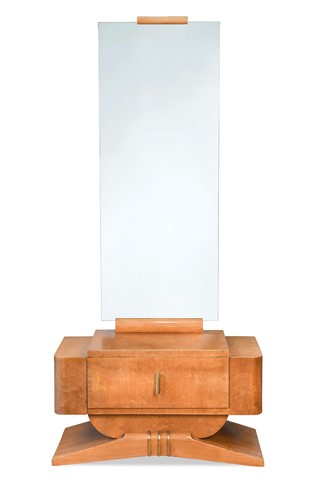 Lot 236 - An Art Deco mirror back maple dressing table